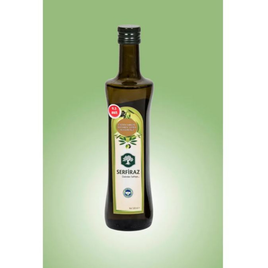 Serfiraz Soğuk Sıkım Naturel Sızma Zeytinyağı Cam 500 ML