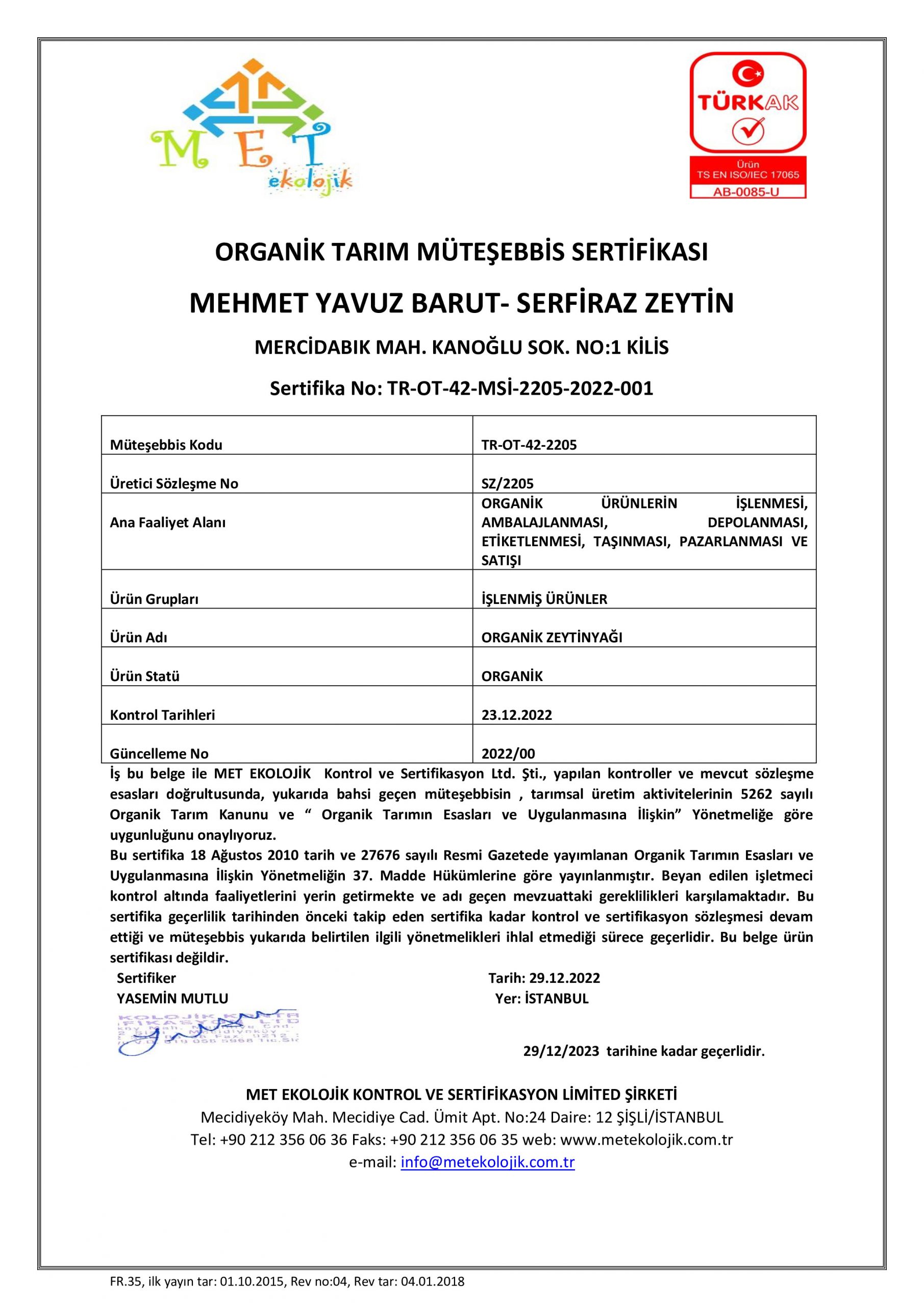 organiktarımsertfikası